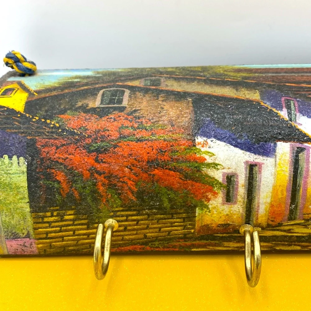 Puerto Vallarta Jalisco Mexican Pottery Hand Painted Wall Hook Holder By Kora T
